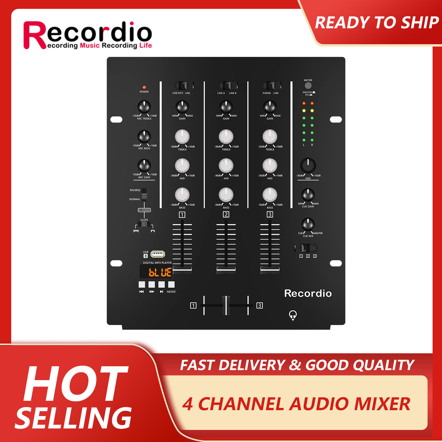 Audio Mixer 4 Channel - GAX-DM4 OEM المهنية 4-قناة الصوت ستيريو