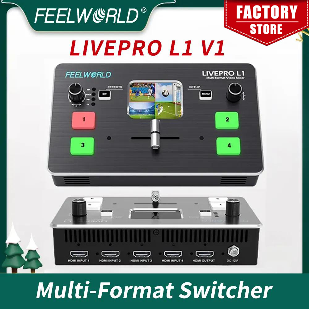 Audio Mixer 4 Channel - Feelworld LIVEPRO L1 4xHDMI مدخلات إنتاج
