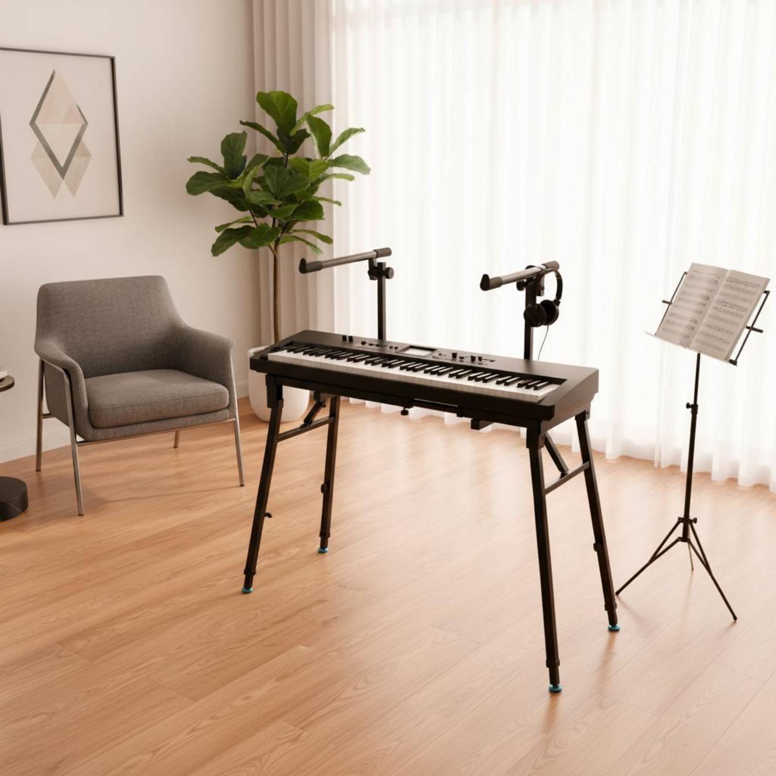 حامل لوحة مفاتيح قابل للطي، حا - مراجعة Music Stand Folding وسعره