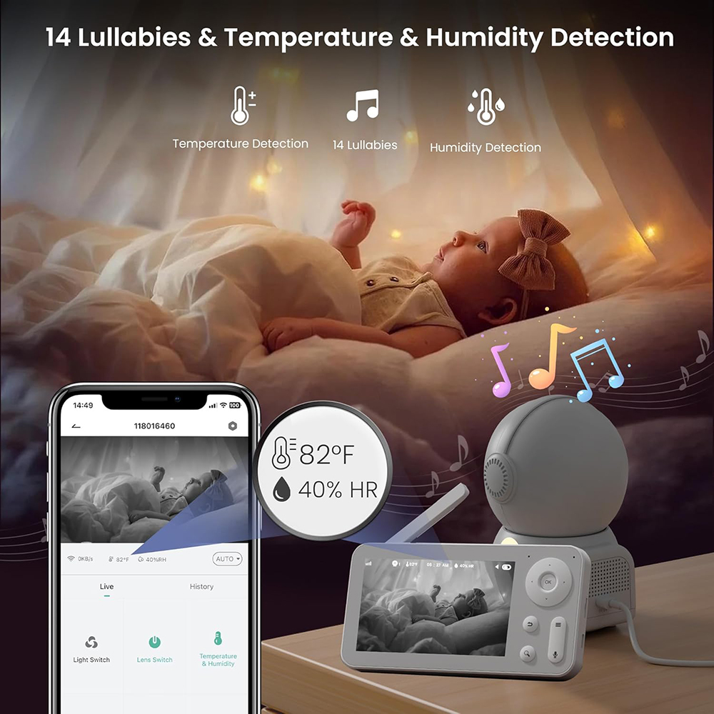 جهاز مراقبة الأطفال بدقة 2K مع - مراجعة Audio Detect Music وسعره