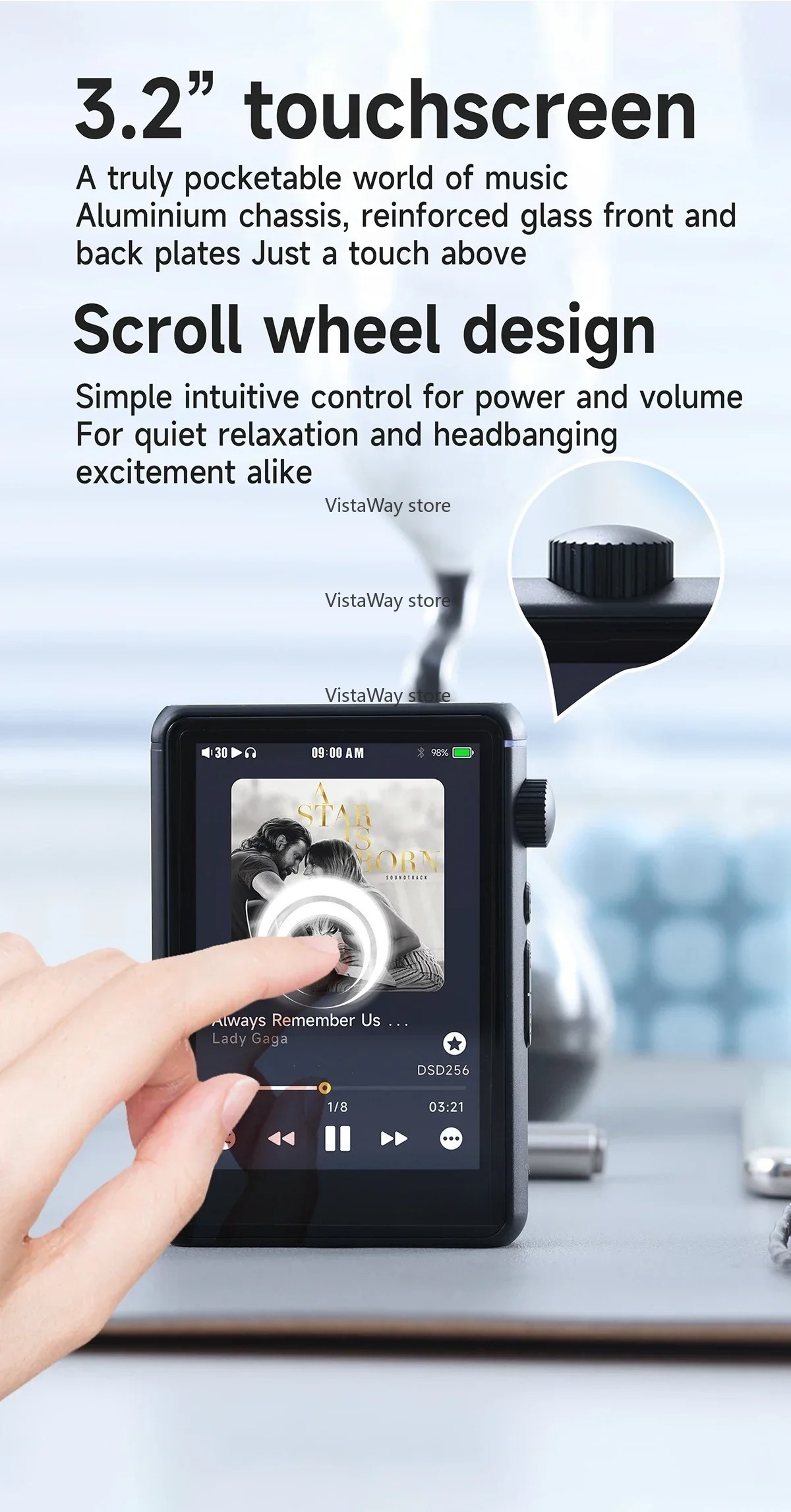 بلوتوث واي فاي مشغل موسيقى MP3 - مراجعة Audio Music Web وسعره